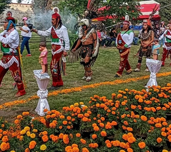 Voladores ritual during Day of the Dead in Huaquechula, Puebla.