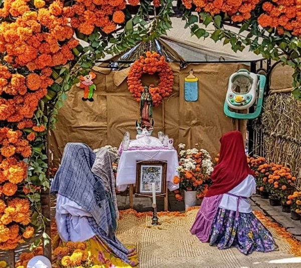 Day of the Dead altar for deceased children in Huaquechula, Puebla – adorned with toys, candles, and tender offerings honoring young souls.