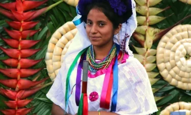 One of the contenders for the throne at the Cuetzalan Textile Festival in Mexico.