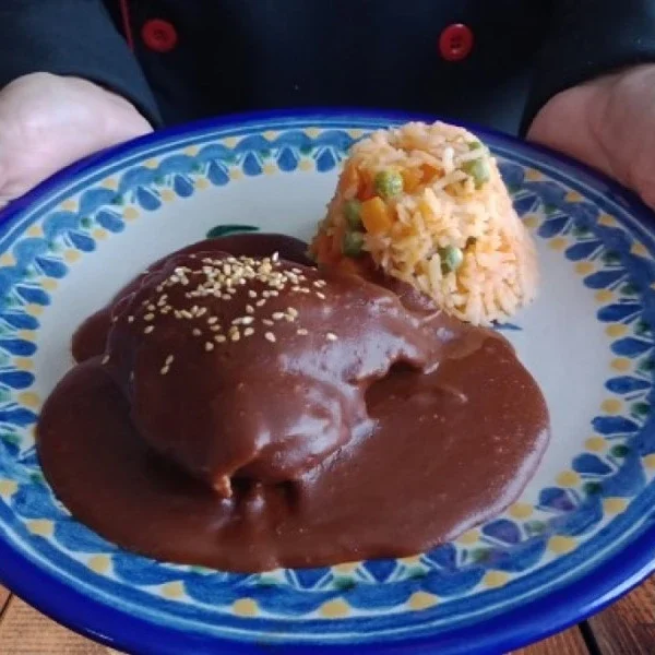Mole Poblano Cooking Class in Puebla - Mole Poblano on Talavera plate
